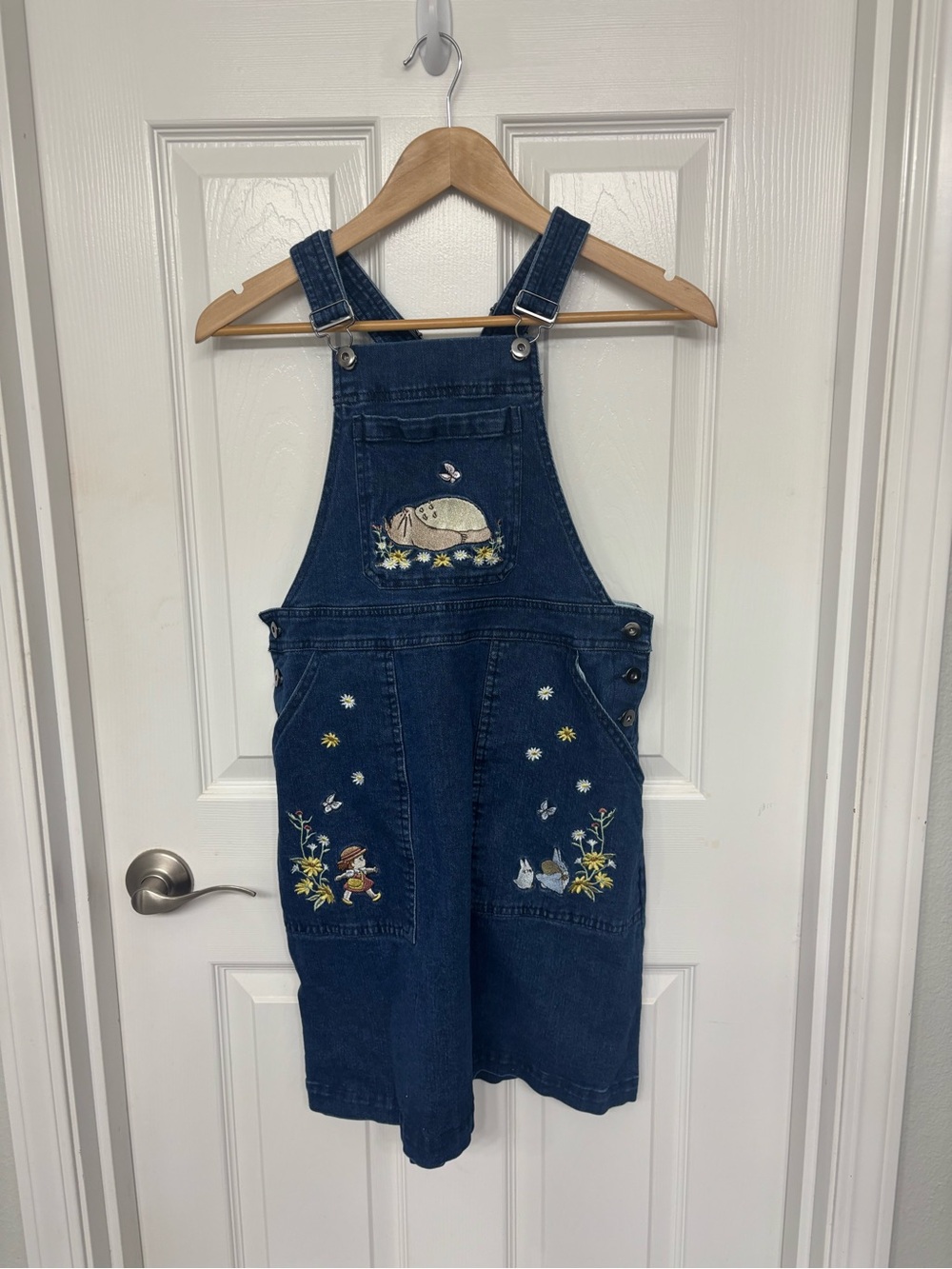 Studio Ghibli My Neighbor Totoro Embroidered Denim Overall Dress Size S